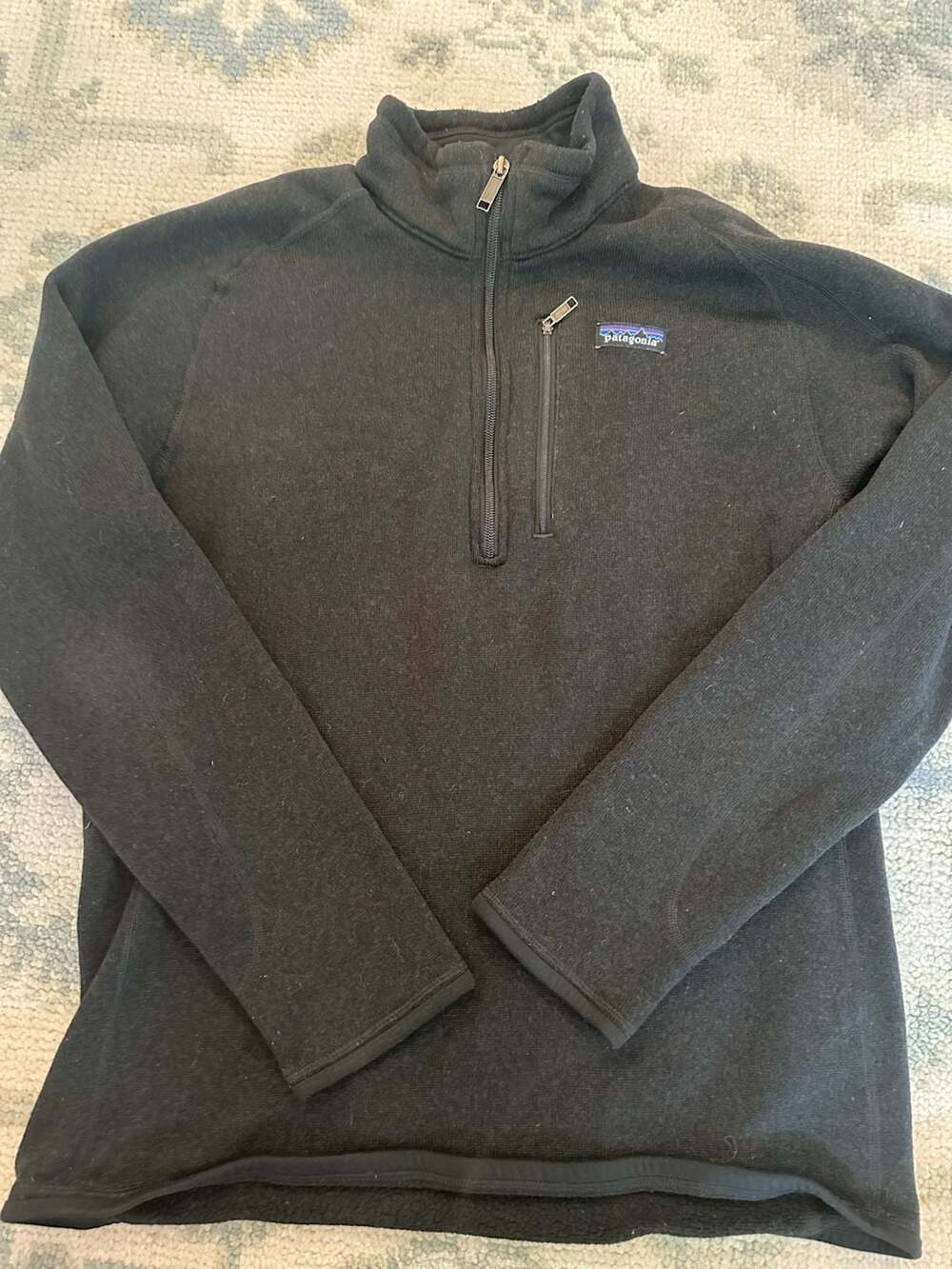 L Patagonia Men's Better Sweater 1/4-Zip Fleece Pullover Black Size L